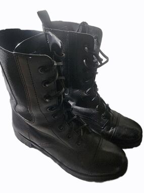 Women's TORY Burch Black Lace-Up Combat Boots